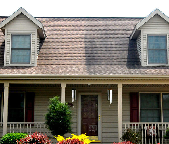 before and after roof washing